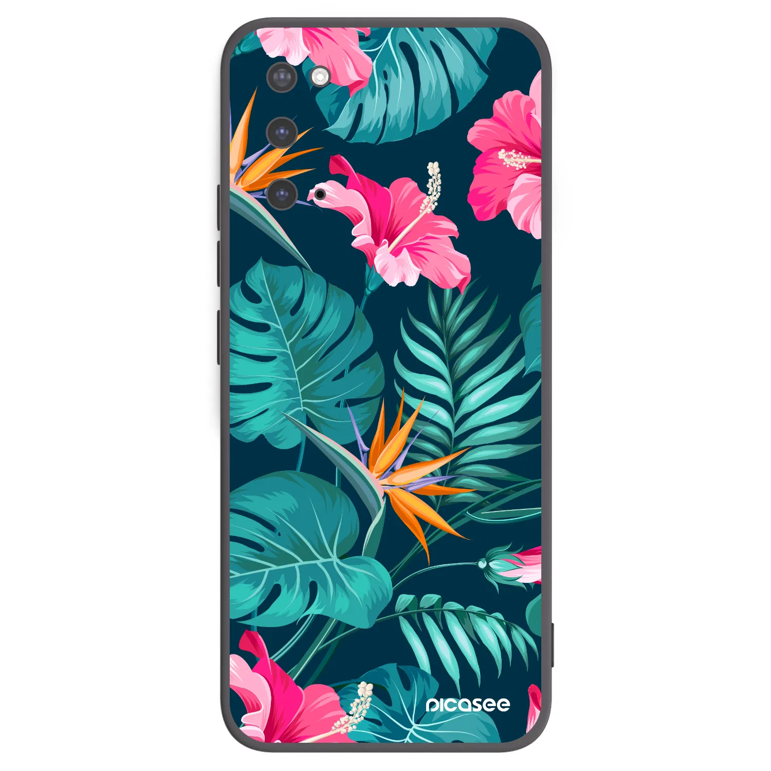 Picasee husă neagră din silicon pentru Samsung Galaxy S20 G980F - Pink Monstera