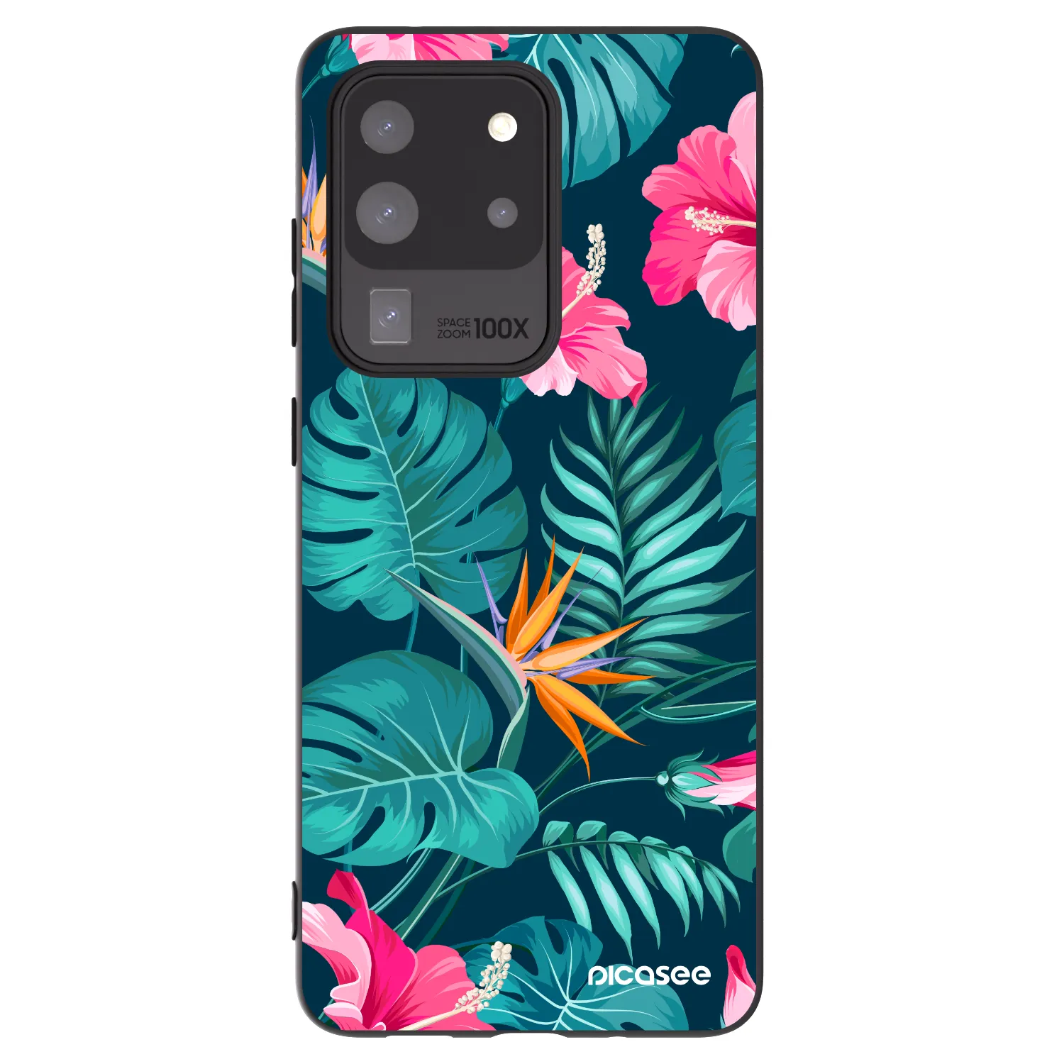 Picasee husă neagră din silicon pentru Samsung Galaxy S20 Ultra 5G G988F - Pink Monstera
