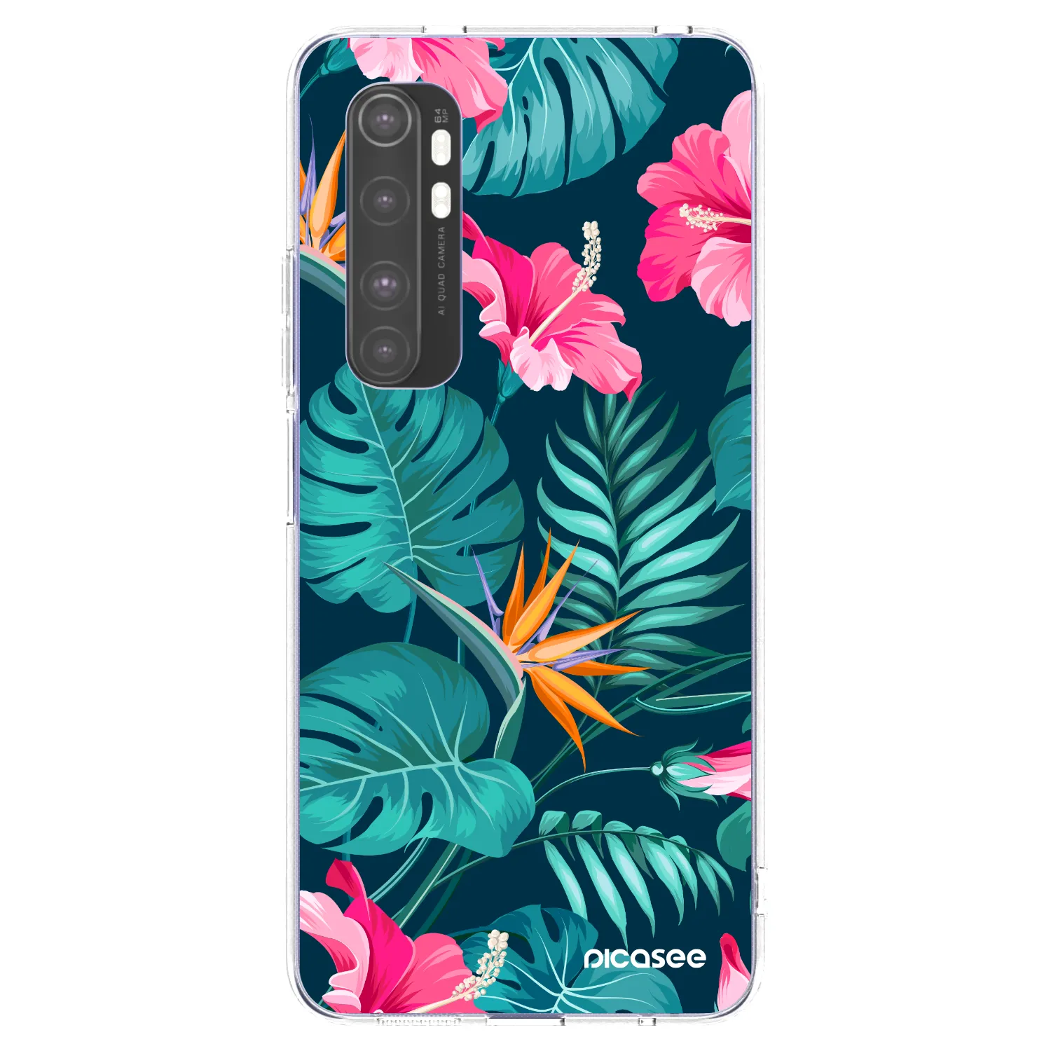 Picasee husă transparentă din silicon pentru Xiaomi Mi Note 10 Lite - Pink Monstera