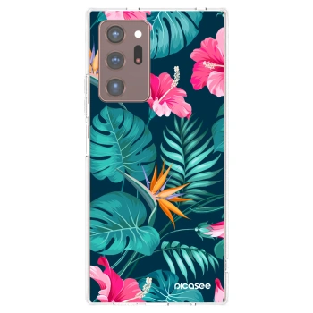 Picasee husă transparentă din silicon pentru Samsung Galaxy Note 20 Ultra - Pink Monstera