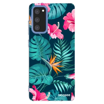 Picasee husă transparentă din silicon pentru Samsung Galaxy S20 FE - Pink Monstera