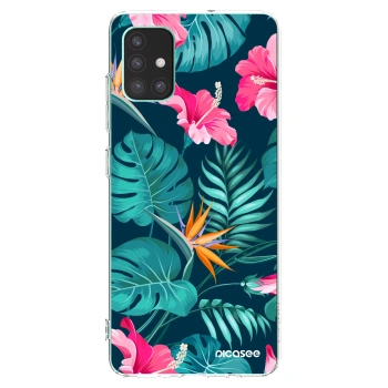 Picasee husă transparentă din silicon pentru Samsung Galaxy M51 M515F - Pink Monstera