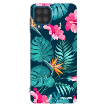 Picasee husă transparentă din silicon pentru Samsung Galaxy A12 A125F - Pink Monstera