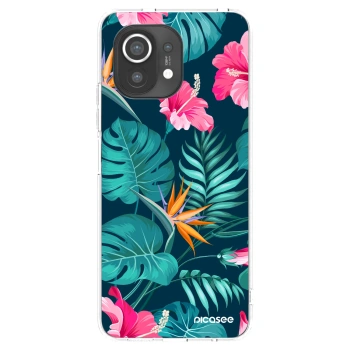 Picasee husă transparentă din silicon pentru Xiaomi Mi 11 - Pink Monstera