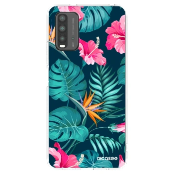 Picasee husă neagră din silicon pentru Xiaomi Redmi 9T - Pink Monstera