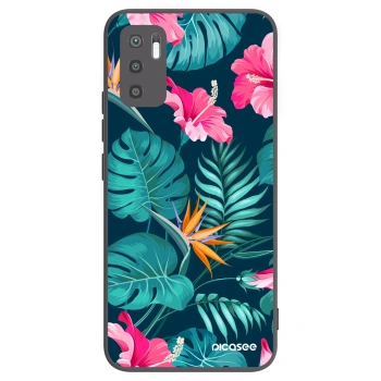 Picasee husă neagră din silicon pentru Xiaomi Redmi Note 10 5G - Pink Monstera