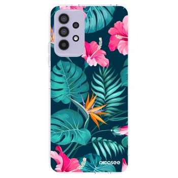 Picasee husă transparentă din silicon pentru Samsung Galaxy A32 4G SM-A325F - Pink Monstera