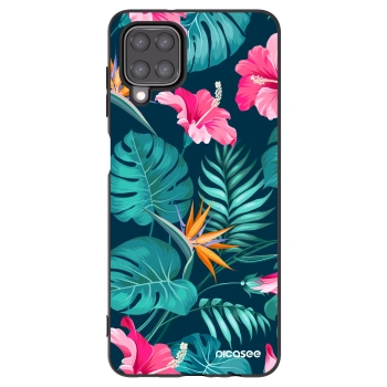 Picasee husă neagră din silicon pentru Samsung Galaxy M12 M127F - Pink Monstera