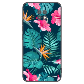 Picasee husă neagră din silicon pentru Xiaomi Redmi Note 9T - Pink Monstera