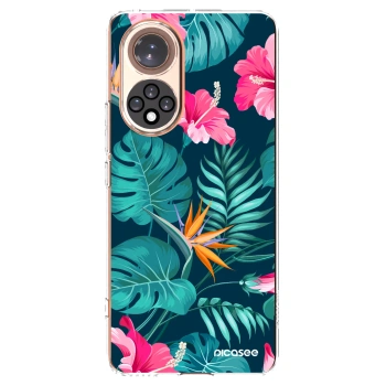 Picasee husă transparentă din silicon pentru Honor 50 5G - Pink Monstera
