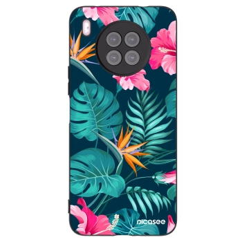 Picasee husă neagră din silicon pentru Huawei Nova 8i - Pink Monstera
