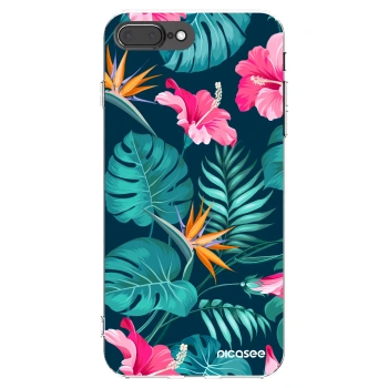 Picasee husă transparentă din silicon pentru Apple iPhone 7 Plus - Pink Monstera