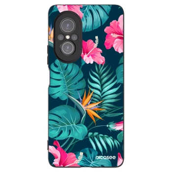 Picasee husă neagră din silicon pentru Huawei Nova 9 SE - Pink Monstera