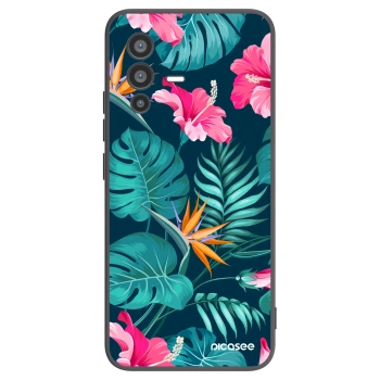 Picasee husă neagră din silicon pentru Vivo V23 5G - Pink Monstera