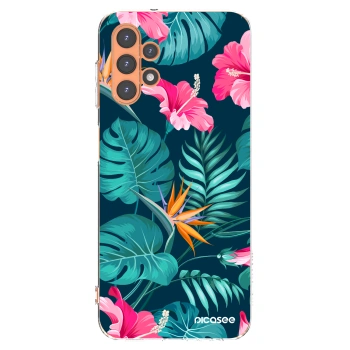 Picasee husă transparentă din silicon pentru Samsung Galaxy A13 4G A135 - Pink Monstera