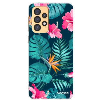 Picasee husă transparentă din silicon pentru Samsung Galaxy A33 5G A336 - Pink Monstera