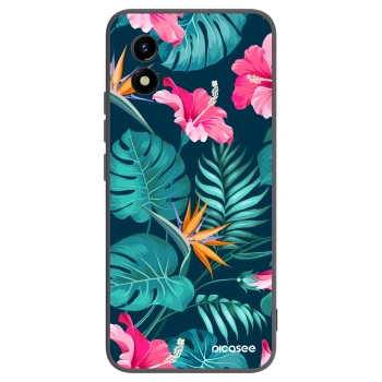 Picasee husă neagră din silicon pentru Vivo Y01 - Pink Monstera