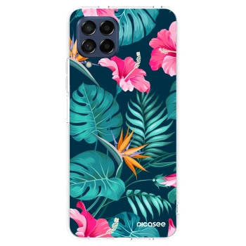 Picasee husă transparentă din silicon pentru Samsung Galaxy M53 5G - Pink Monstera
