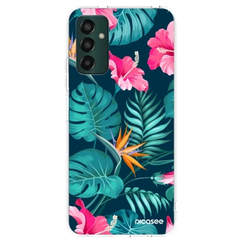 Picasee husă transparentă din silicon pentru Samsung Galaxy M13 M135F - Pink Monstera