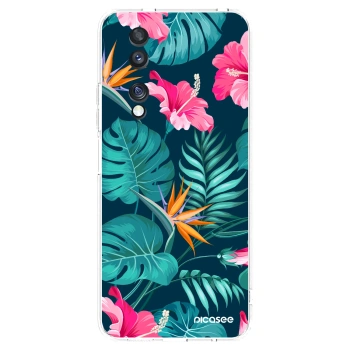 Picasee husă transparentă din silicon pentru Honor 70 - Pink Monstera