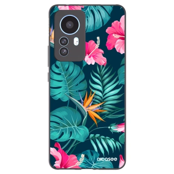 Picasee husă neagră din silicon pentru Xiaomi 12T - Pink Monstera