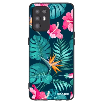 Picasee husă neagră din silicon pentru OPPO A94 5G - Pink Monstera