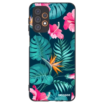 Picasee husă neagră din silicon pentru Samsung Galaxy A23 A235F 4G - Pink Monstera