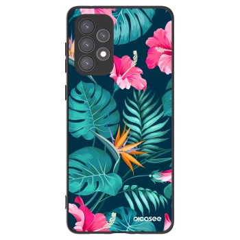 Picasee husă neagră din silicon pentru Samsung Galaxy A73 5G - Pink Monstera