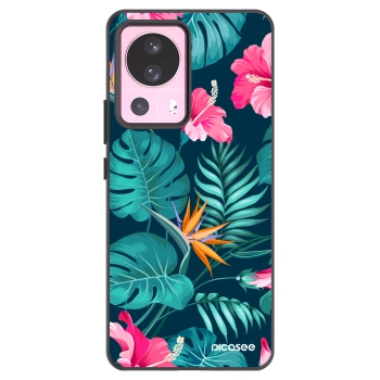 Picasee husă neagră din silicon pentru Xiaomi 13 Lite - Pink Monstera