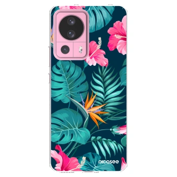Picasee husă transparentă din silicon pentru Xiaomi 13 Lite - Pink Monstera