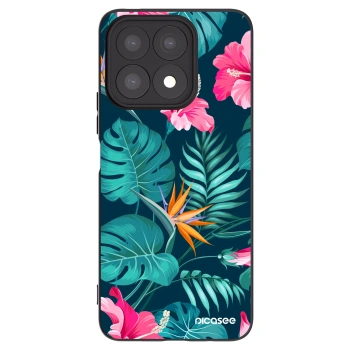 Picasee husă neagră din silicon pentru Honor X8a - Pink Monstera