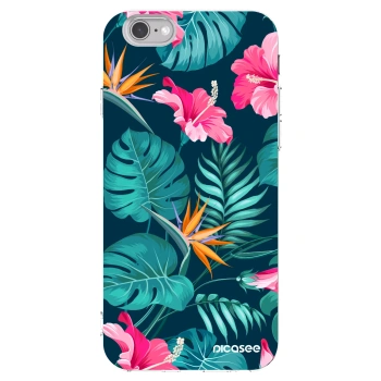 Picasee husă transparentă din silicon pentru Apple iPhone 6/6S - Pink Monstera