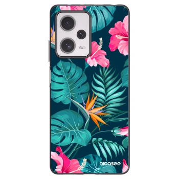 Picasee husă neagră din silicon pentru Xiaomi Redmi Note 12 Pro+ 5G - Pink Monstera