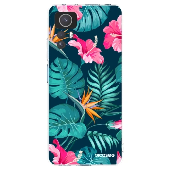 Picasee husă transparentă din silicon pentru Xiaomi Redmi Note 12S - Pink Monstera