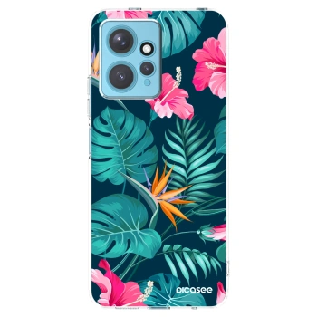 Picasee husă transparentă din silicon pentru Xiaomi Redmi Note 12 4G - Pink Monstera