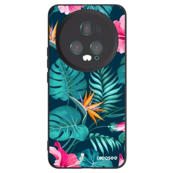 Picasee husă neagră din silicon pentru Honor Magic5 Pro - Pink Monstera