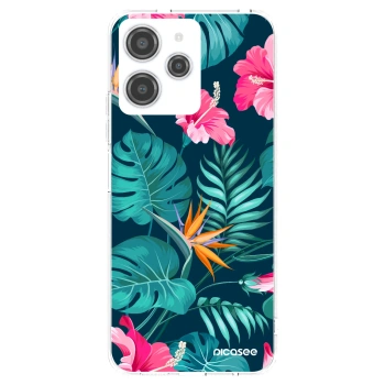Picasee husă transparentă din silicon pentru Xiaomi Redmi 12 4G - Pink Monstera