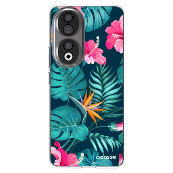 Picasee husă transparentă din silicon pentru Honor 90 5G - Pink Monstera
