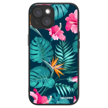 Picasee ULTIMATE CASE MagSafe pentru Apple iPhone 15 - Pink Monstera
