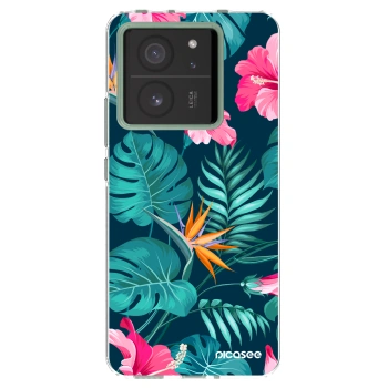 Picasee husă transparentă din silicon pentru Xiaomi 13T Pro - Pink Monstera