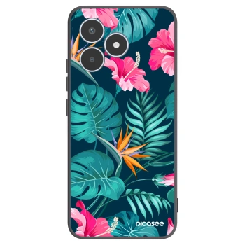 Picasee husă neagră din silicon pentru Realme C53 - Pink Monstera