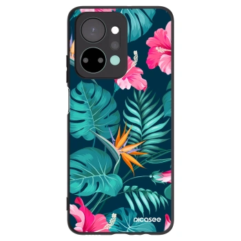 Picasee husă neagră din silicon pentru Honor X7a - Pink Monstera