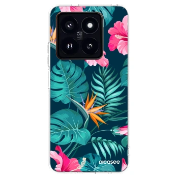 Picasee husă transparentă din silicon pentru Xiaomi 14 Pro - Pink Monstera