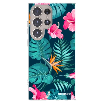 Picasee husă transparentă din silicon pentru Samsung Galaxy S24 Ultra S928B 5G - Pink Monstera