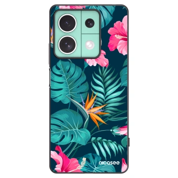 Picasee husă neagră din silicon pentru Xiaomi Redmi Note 13 5G - Pink Monstera