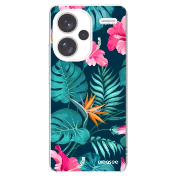 Picasee husă transparentă din silicon pentru Xiaomi Redmi Note 13 Pro+ 5G - Pink Monstera