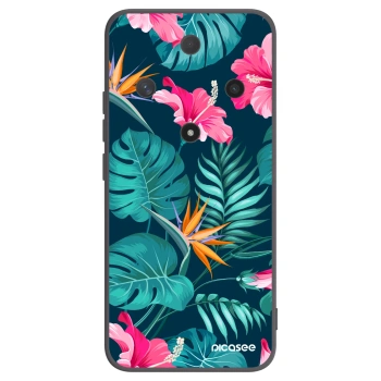 Picasee husă neagră din silicon pentru Honor Magic6 Lite 5G - Pink Monstera