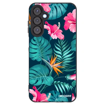 Picasee husă neagră din silicon pentru Samsung Galaxy A25 A256B 5G - Pink Monstera