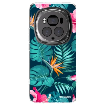 Picasee husă transparentă din silicon pentru Honor Magic6 Pro - Pink Monstera