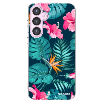 Picasee husă transparentă din silicon pentru Samsung Galaxy A55 5G A556B - Pink Monstera